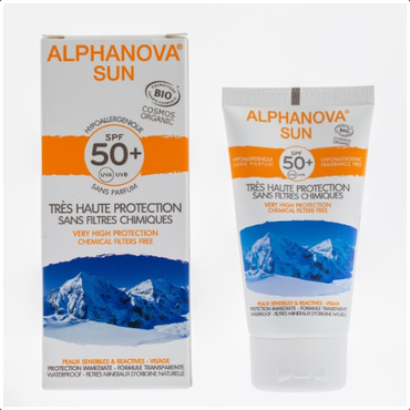 Alphanova -  Alphanova Sun, BIO Krem przeciwsłoneczny, hipoalergiczny, wodoodporny, filtr SPF50, 50g 